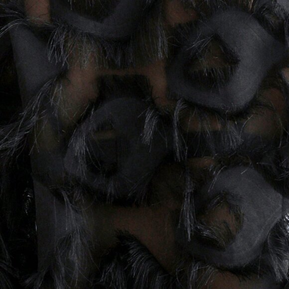 Black Party Women's Fuzzy Trim Button Front Shirt - Picture 7 of 7